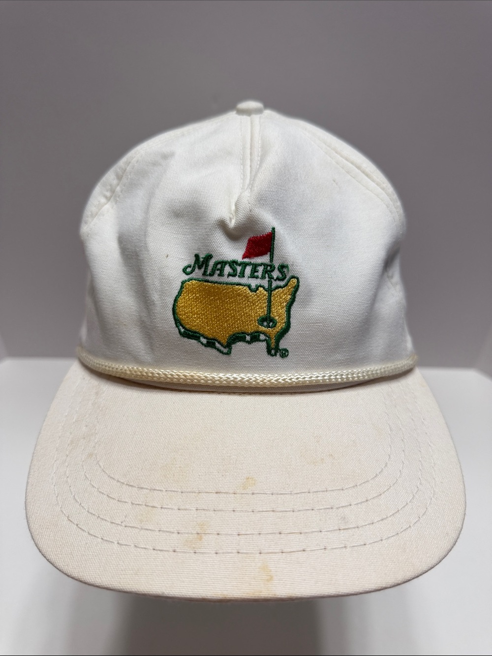 Vintage Masters Cream Cap with Green & Yellow Embroidered Logo - Picture 3 of 14